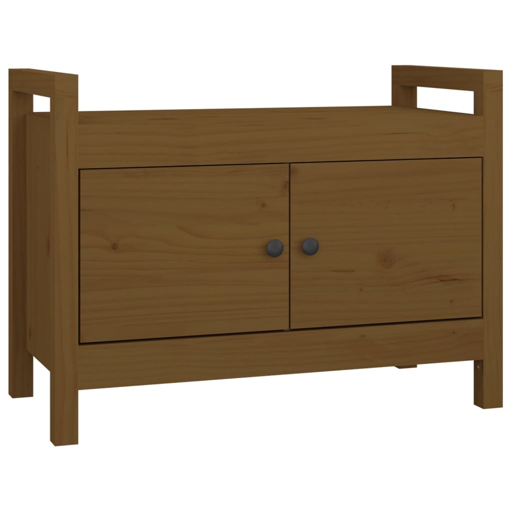 Eteisen penkki hunajanruskea 80x40x60 cm täysi mänty - Sisustajankoti.fi