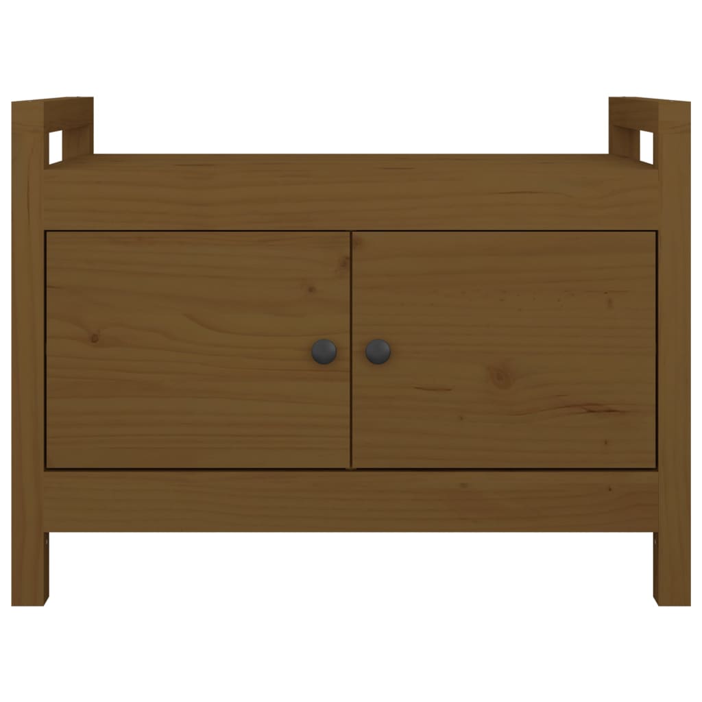 Eteisen penkki hunajanruskea 80x40x60 cm täysi mänty - Sisustajankoti.fi