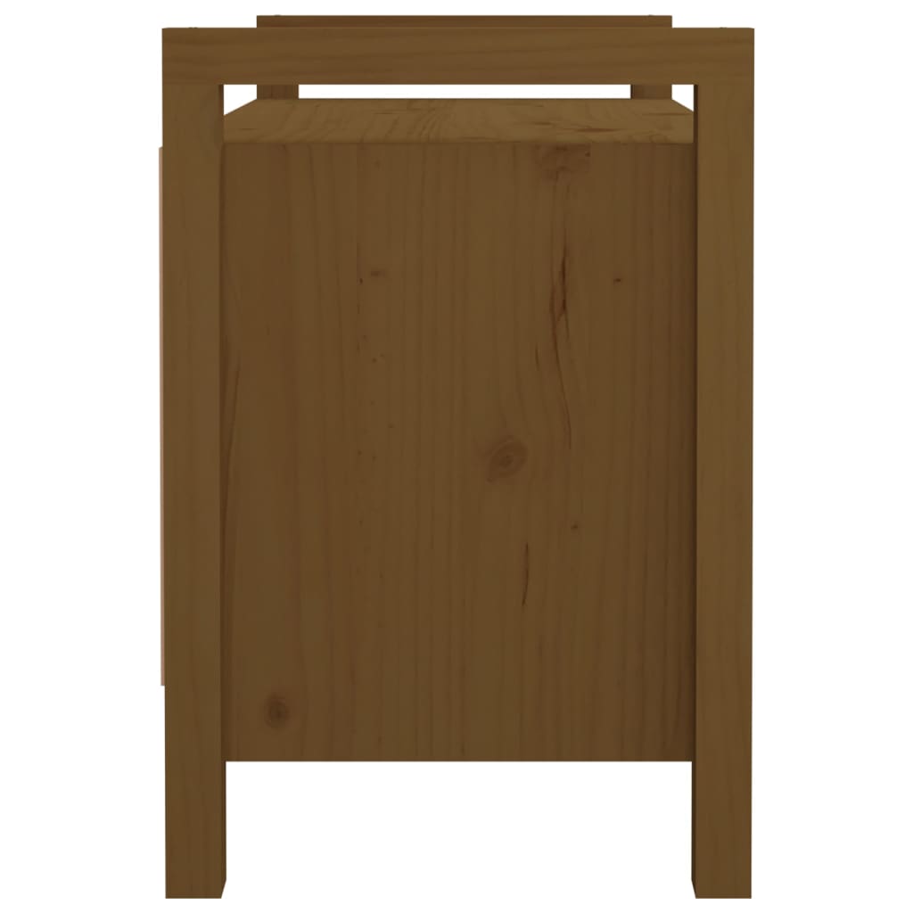 Eteisen penkki hunajanruskea 80x40x60 cm täysi mänty - Sisustajankoti.fi