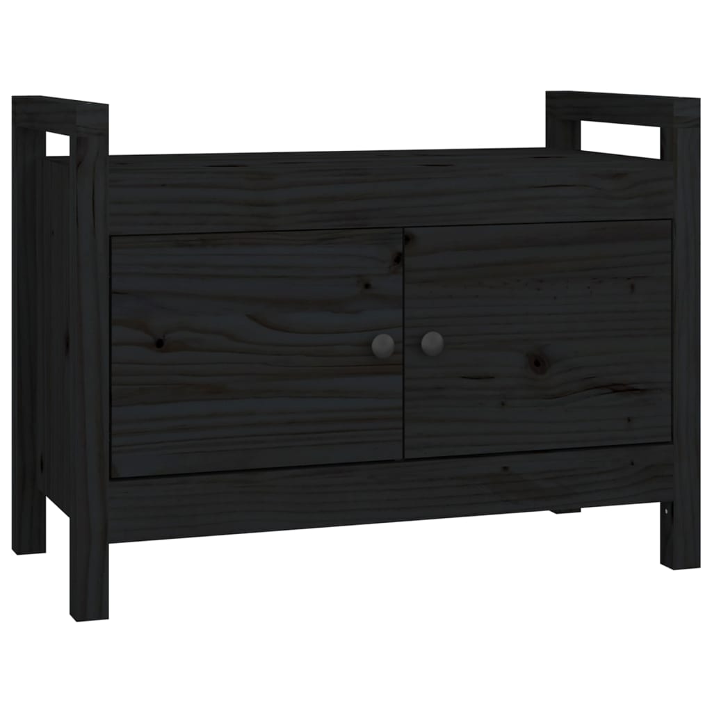 Eteisen penkki musta 80x40x60 cm täysi mänty - Sisustajankoti.fi