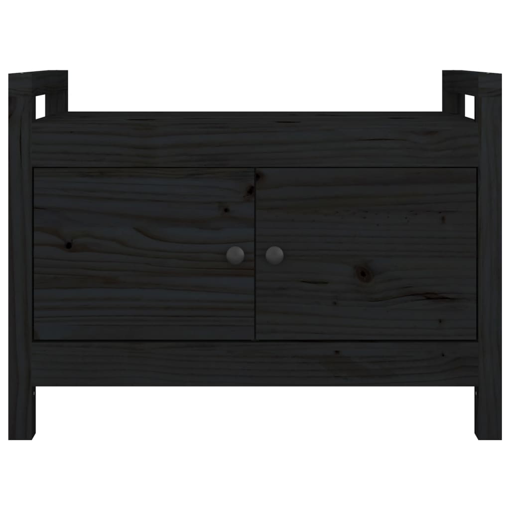 Eteisen penkki musta 80x40x60 cm täysi mänty - Sisustajankoti.fi