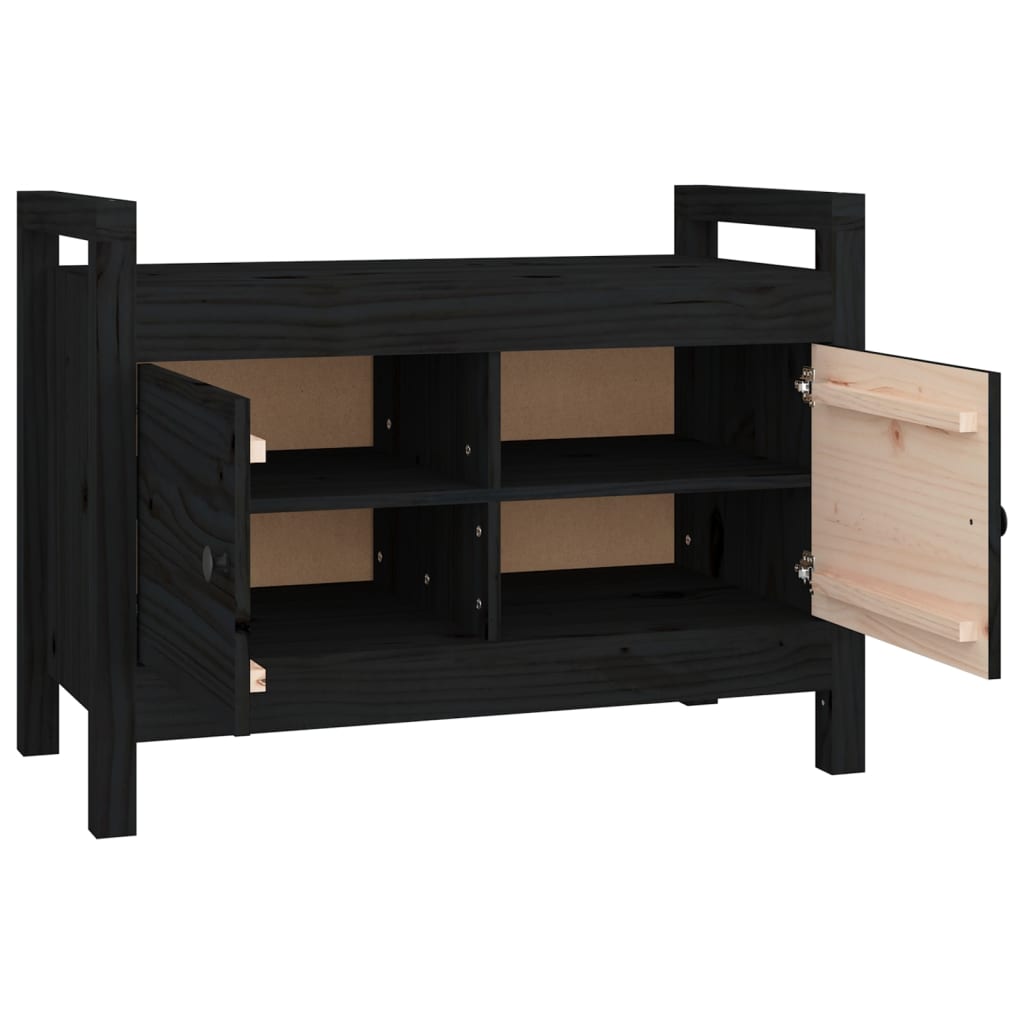 Eteisen penkki musta 80x40x60 cm täysi mänty - Sisustajankoti.fi