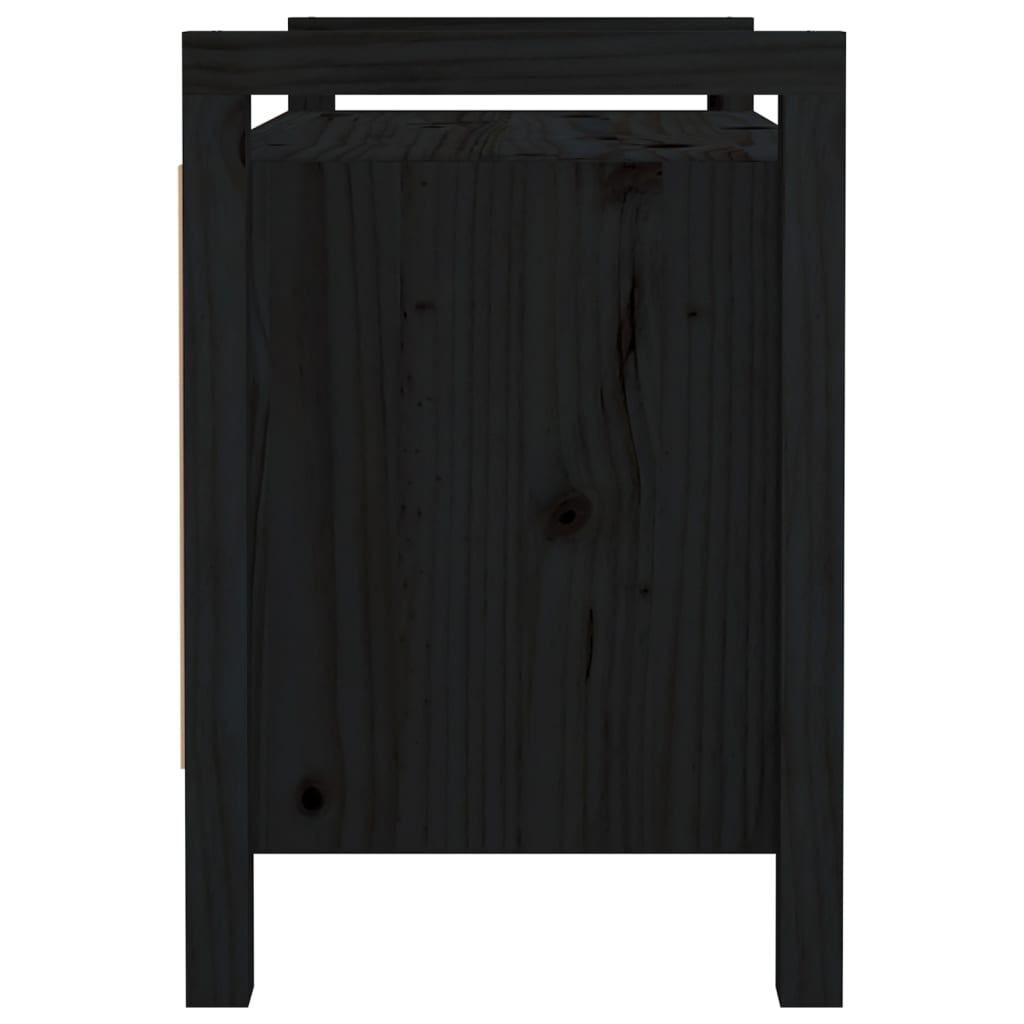 Eteisen penkki musta 80x40x60 cm täysi mänty - Sisustajankoti.fi