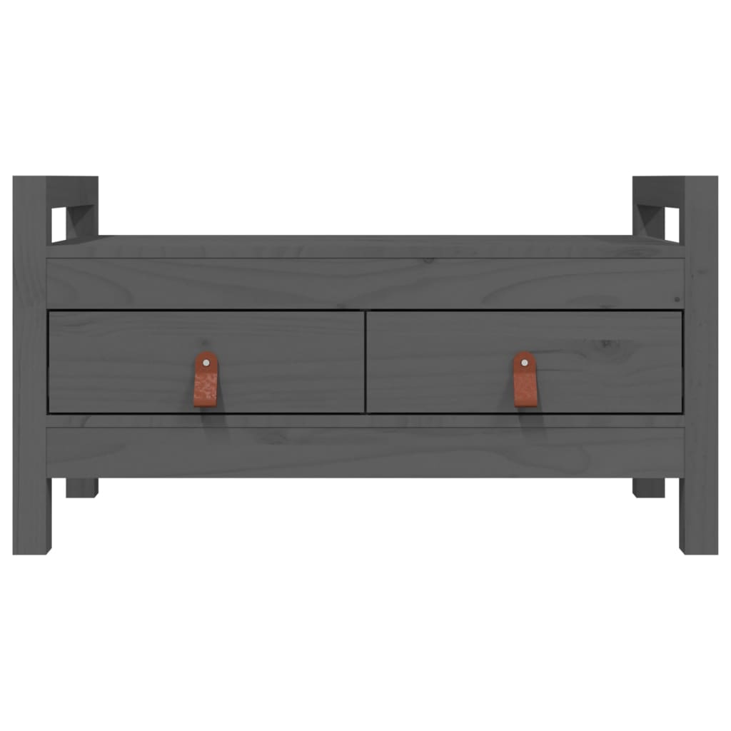 Eteisen penkki harmaa 80x40x43 cm täysi mänty - Sisustajankoti.fi