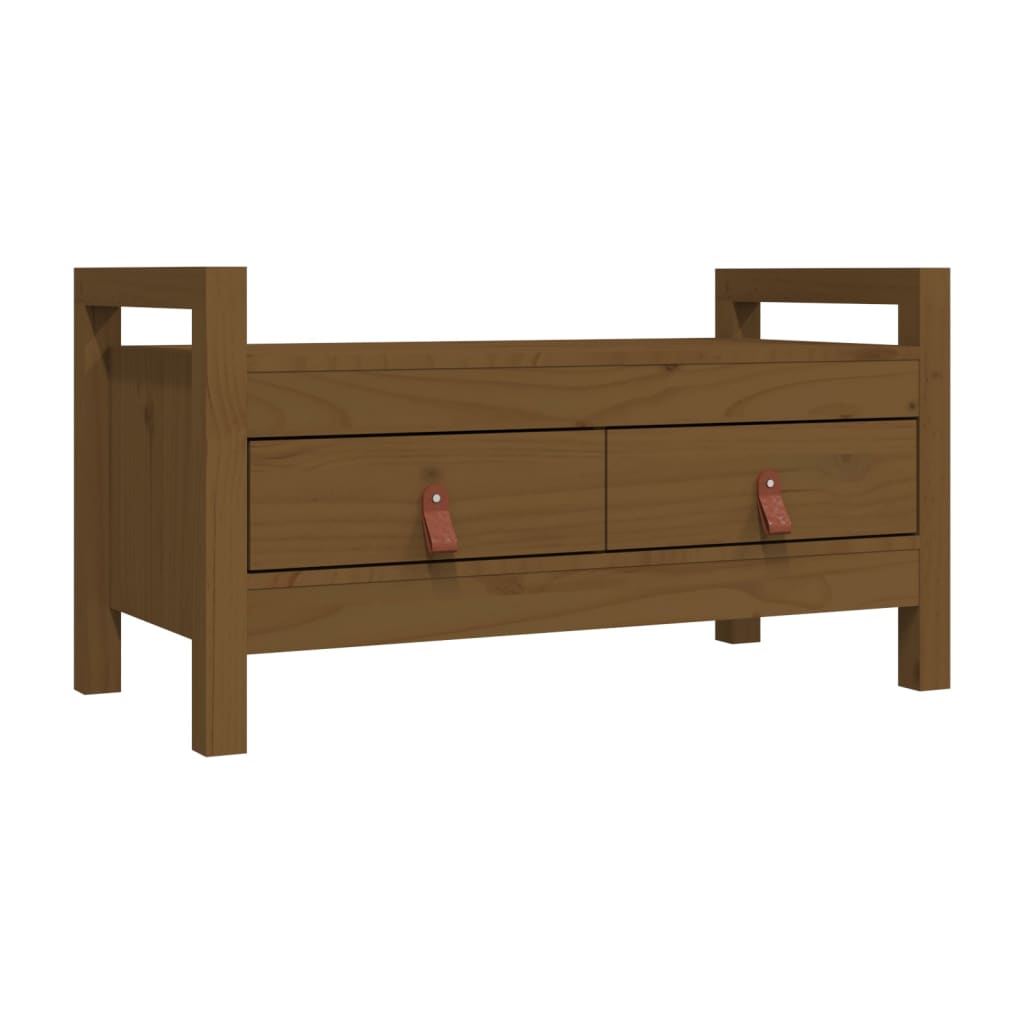 Eteisen penkki hunajanruskea 80x40x43 cm täysi mänty - Sisustajankoti.fi