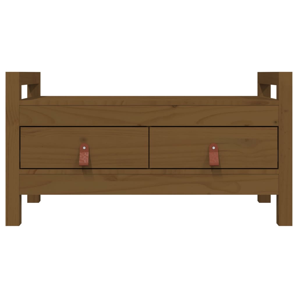 Eteisen penkki hunajanruskea 80x40x43 cm täysi mänty - Sisustajankoti.fi