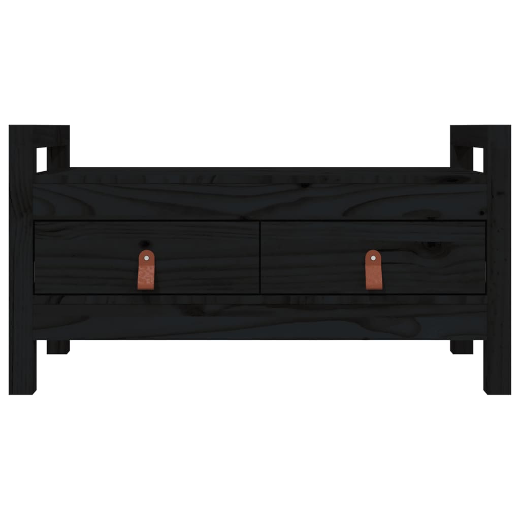 Eteisen penkki musta 80x40x43 cm täysi mänty - Sisustajankoti.fi