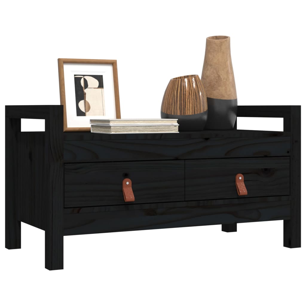 Eteisen penkki musta 80x40x43 cm täysi mänty - Sisustajankoti.fi