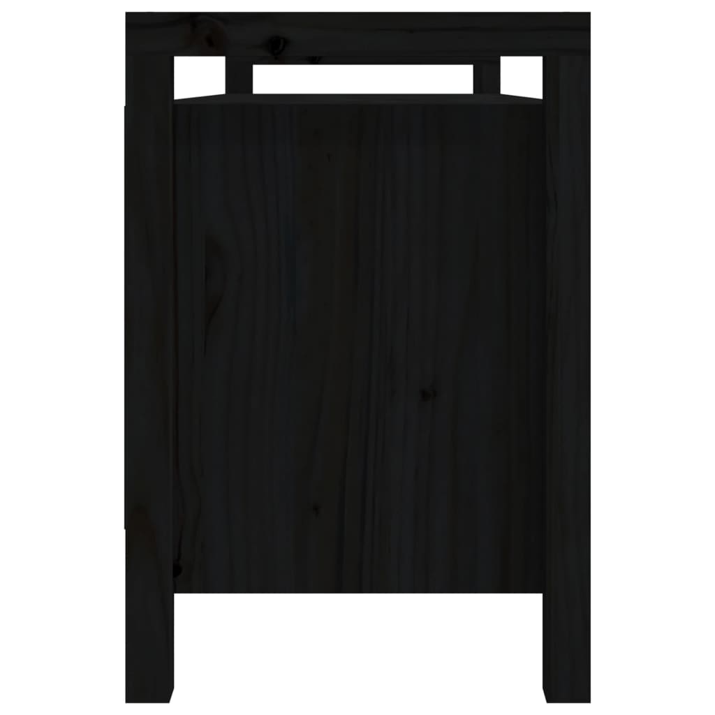 Eteisen penkki musta 110x40x60 cm täysi mänty - Sisustajankoti.fi