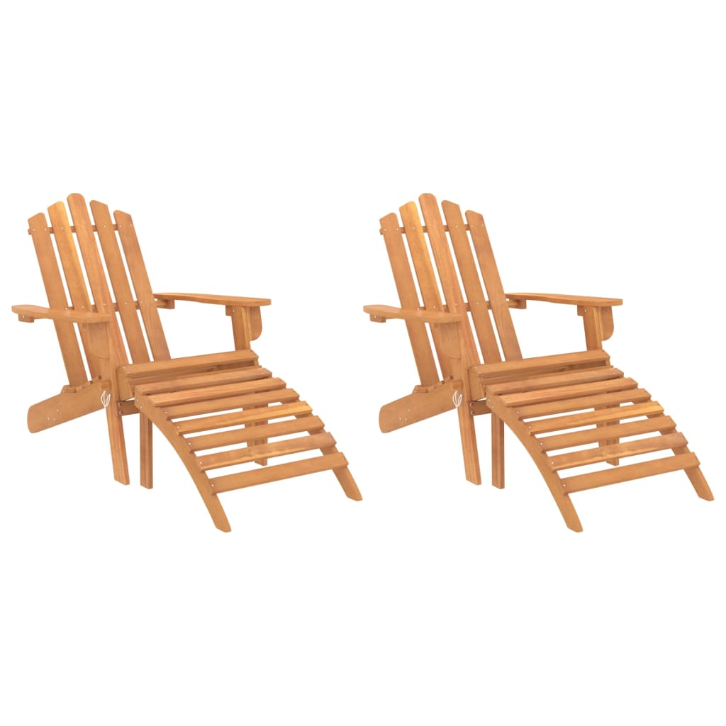 Puutarhan Adirondack tuolit jalkatuilla 2 kpl täysi akasiapuu - Sisustajankoti.fi