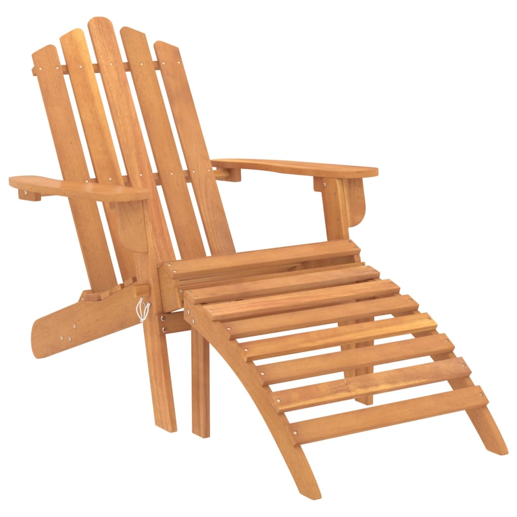 Puutarhan Adirondack tuolit jalkatuilla 2 kpl täysi akasiapuu - Sisustajankoti.fi