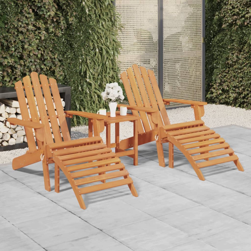 Puutarhan Adirondack tuolit jalkatuilla 2 kpl täysi akasiapuu - Sisustajankoti.fi