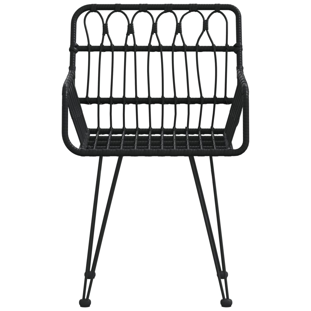 Puutarhatuolit käsinojilla 2 kpl musta 56x64x80 cm PE rottinki - Sisustajankoti.fi