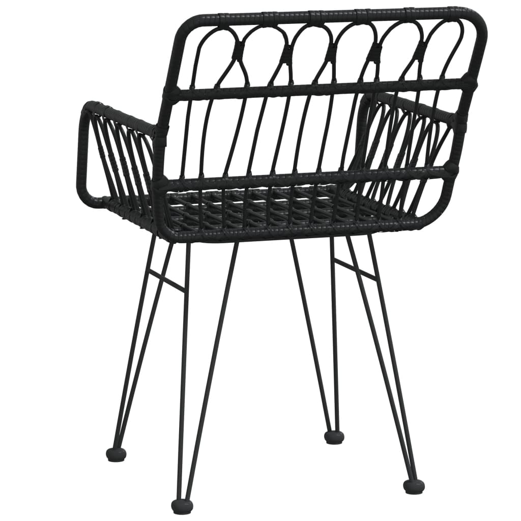 Puutarhatuolit käsinojilla 2 kpl musta 56x64x80 cm PE rottinki - Sisustajankoti.fi