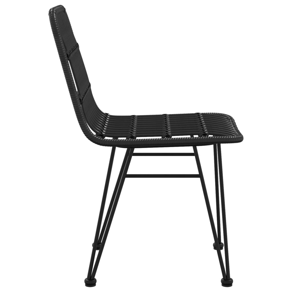 Puutarhatuolit 2 kpl musta 48x62x84 cm PE rottinki - Sisustajankoti.fi