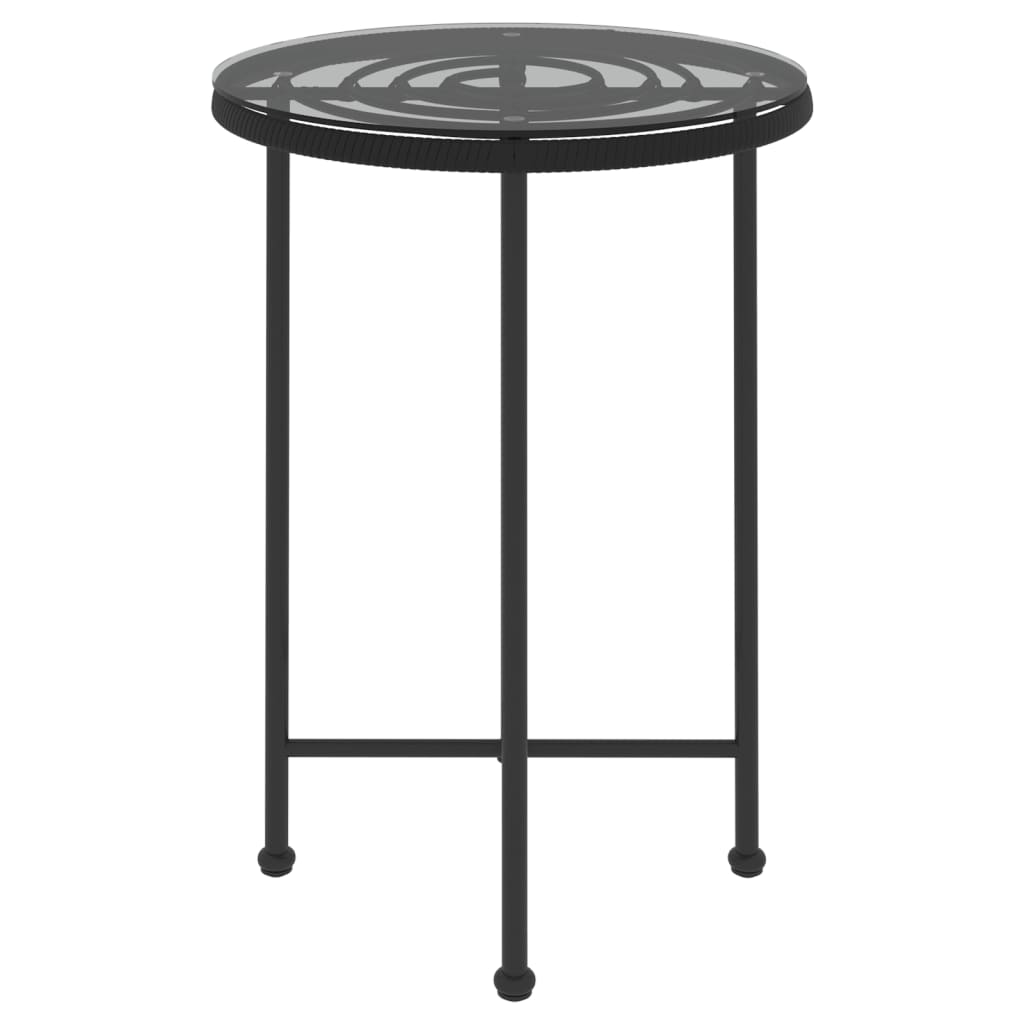 Ruokapöytä musta Ø55 cm karkaistu lasi ja teräs - Sisustajankoti.fi