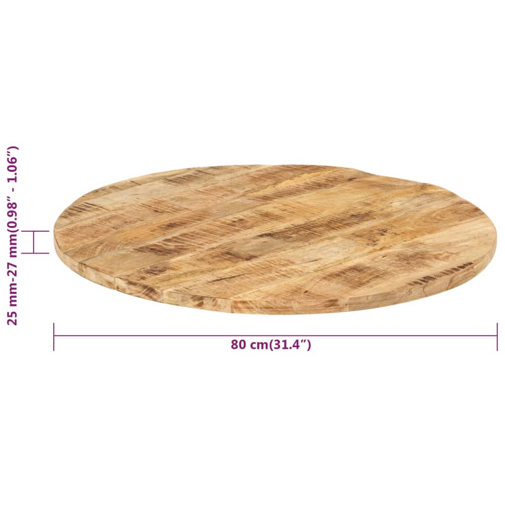 Pöytälevy 25-27 mm 80 cm täysi mangopuu - Sisustajankoti.fi