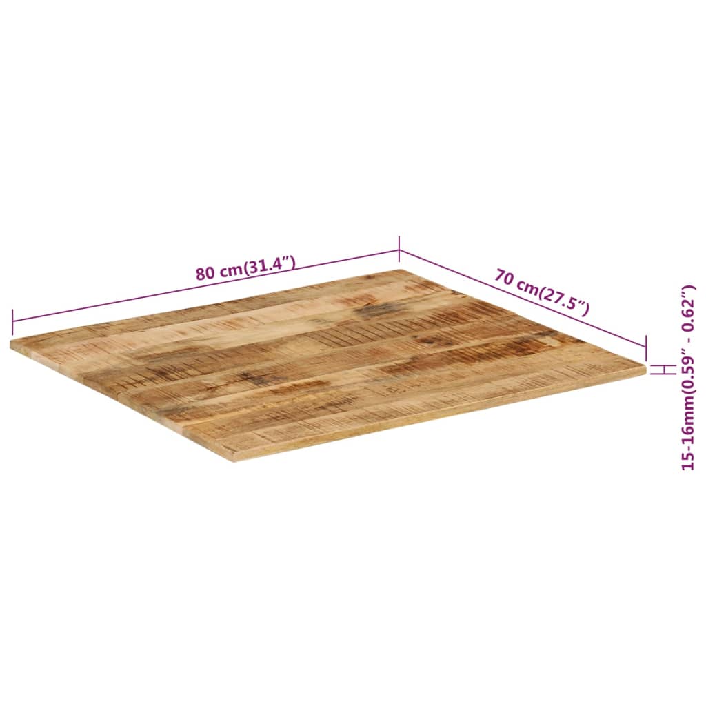 Pöytälevy 15-16 mm 80x70 cm täysi mangopuu - Sisustajankoti.fi