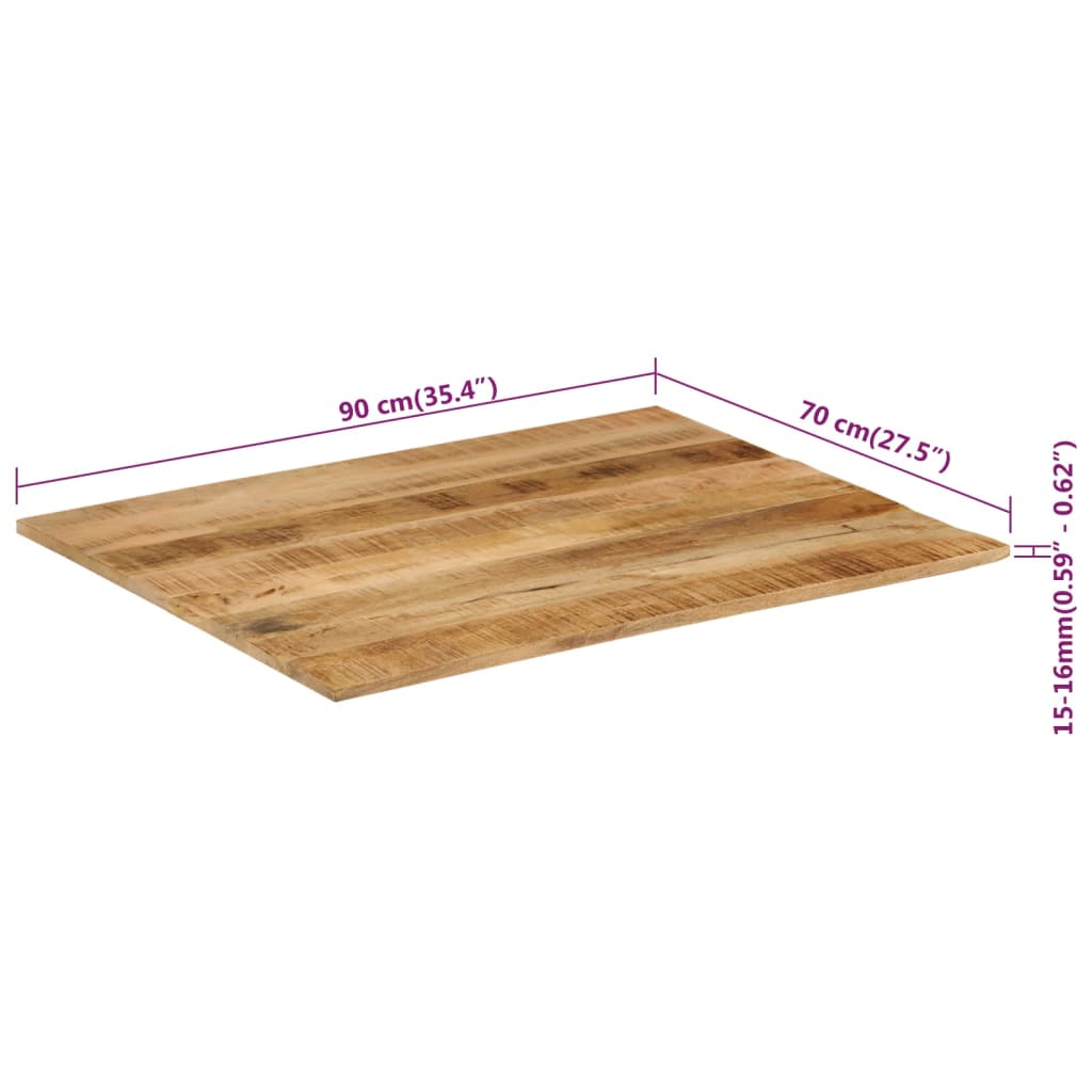 Pöytälevy 15-16 mm 90x70 cm täysi mangopuu - Sisustajankoti.fi