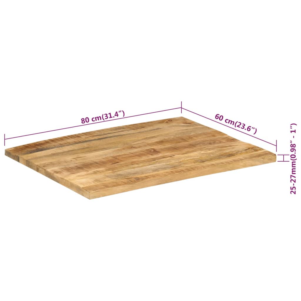 Pöytälevy 25-27 mm 80x60 cm täysi mangopuu - Sisustajankoti.fi