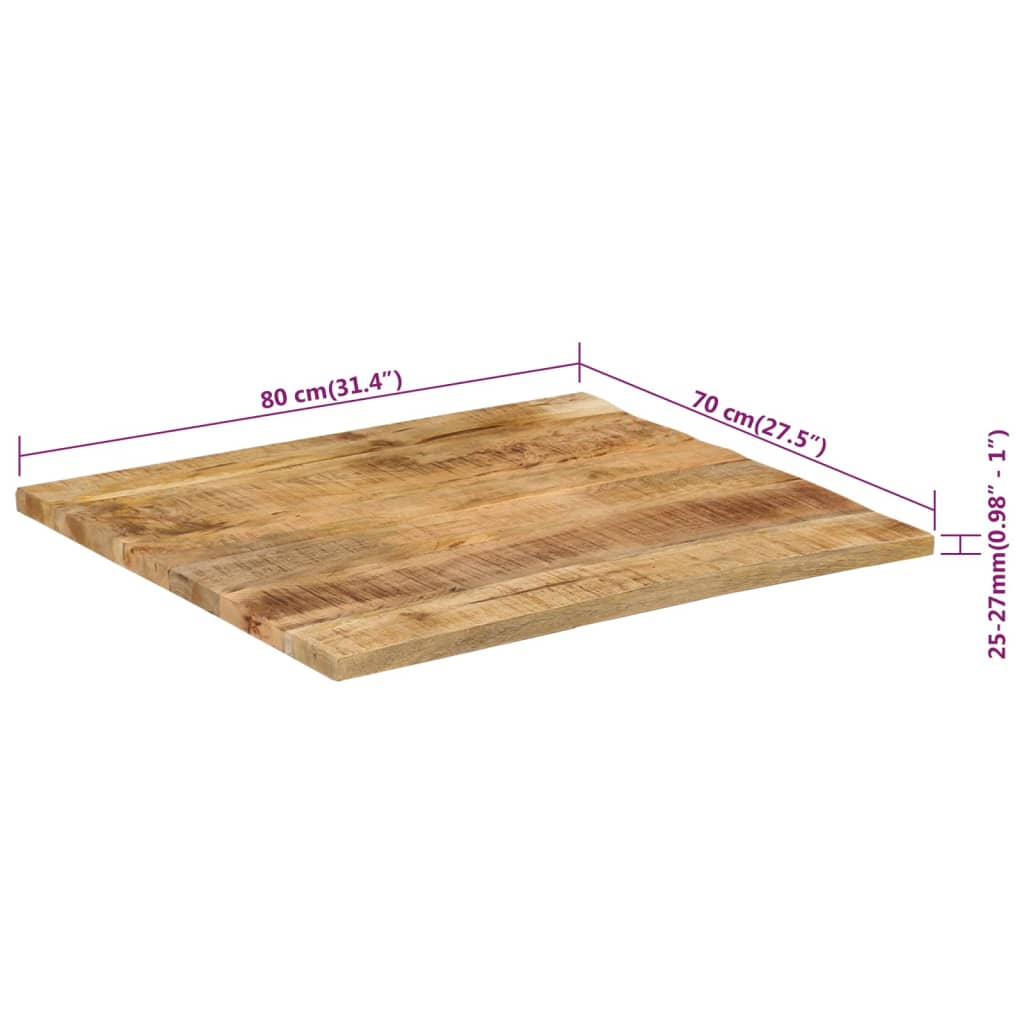 Pöytälevy 25-27 mm 80x70 cm täysi mangopuu - Sisustajankoti.fi