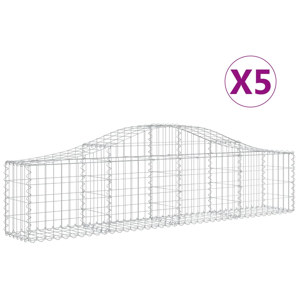 Kaarevat kivikorit 5 kpl 200x30x40/60 cm galvanoitu rauta - Sisustajankoti.fi