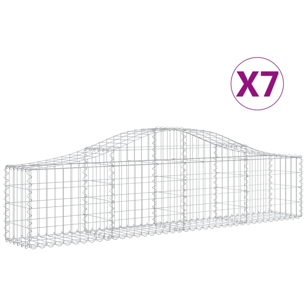 Kaarevat kivikorit 7 kpl 200x30x40/60 cm galvanoitu rauta - Sisustajankoti.fi