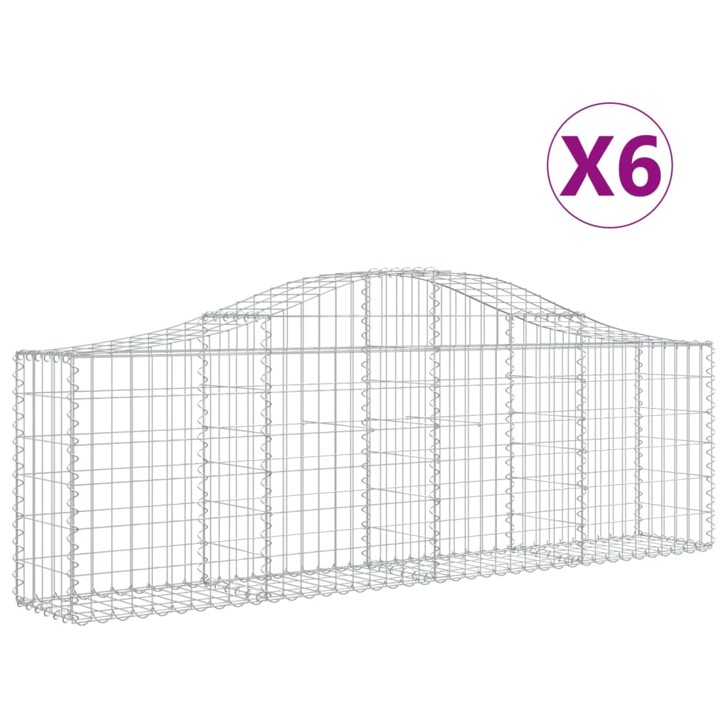 Kaarevat kivikorit 6 kpl 200x30x60/80 cm galvanoitu rauta - Sisustajankoti.fi