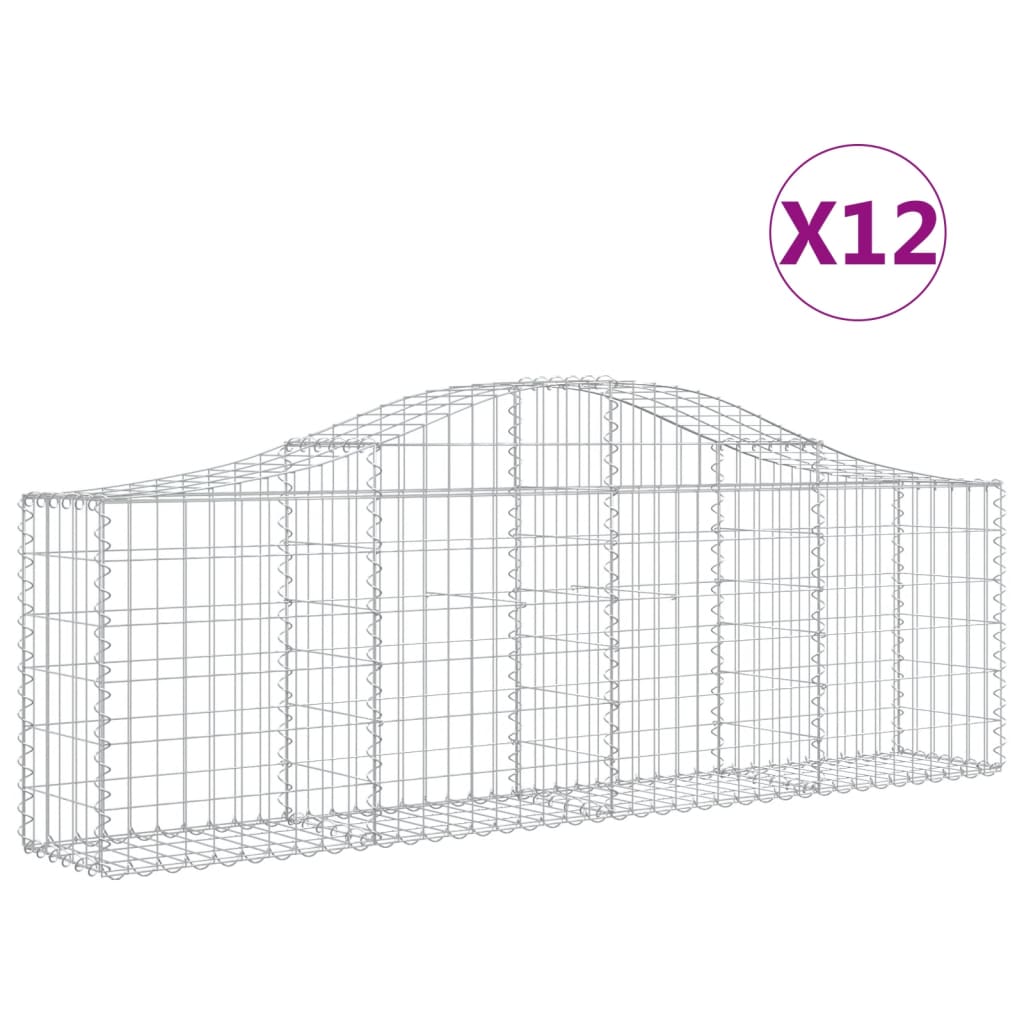 Kaarevat kivikorit 12 kpl 200x30x60/80 cm galvanoitu rauta - Sisustajankoti.fi
