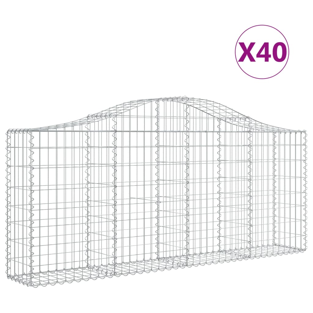 Kaarevat kivikorit 40 kpl 200x30x80/100 cm galvanoitu rauta - Sisustajankoti.fi