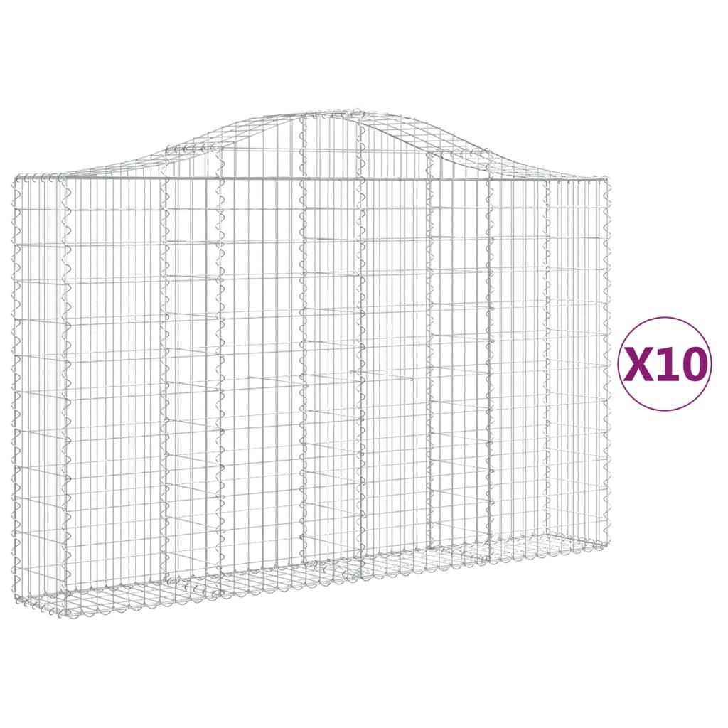 Kaarevat kivikorit 10 kpl 200x30x120/140 cm galvanoitu rauta - Sisustajankoti.fi