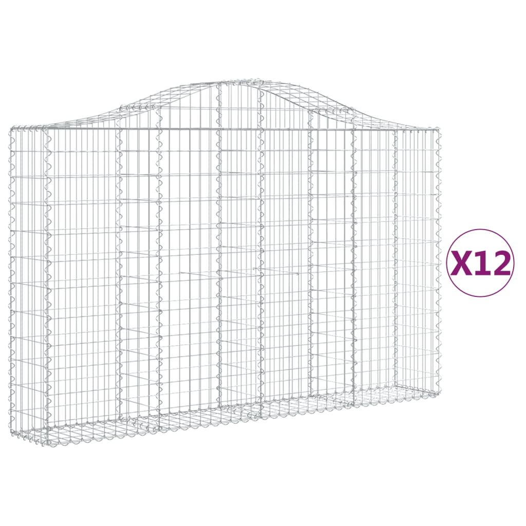 Kaarevat kivikorit 12 kpl 200x30x120/140 cm galvanoitu rauta - Sisustajankoti.fi