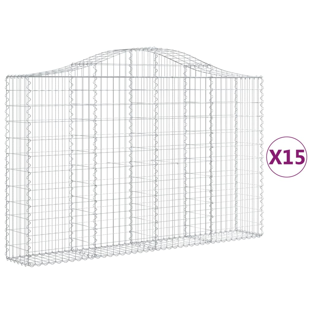 Kaarevat kivikorit 15 kpl 200x30x120/140 cm galvanoitu rauta - Sisustajankoti.fi