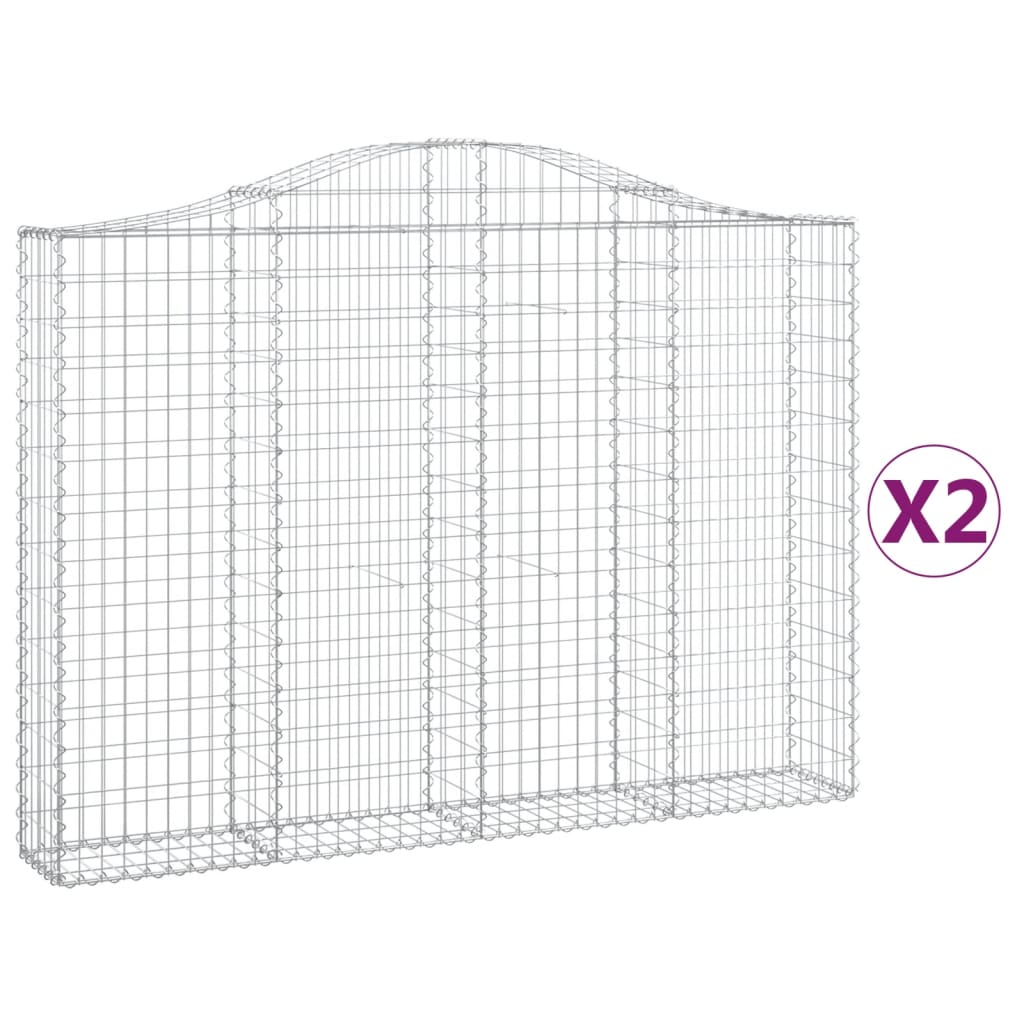 Kaarevat kivikorit 2 kpl 200x30x140/160 cm galvanoitu rauta - Sisustajankoti.fi