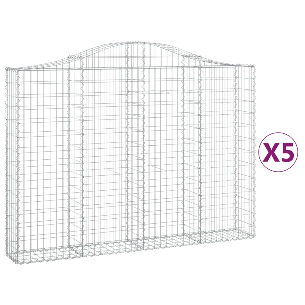 Kaarevat kivikorit 5 kpl 200x30x140/160 cm galvanoitu rauta - Sisustajankoti.fi