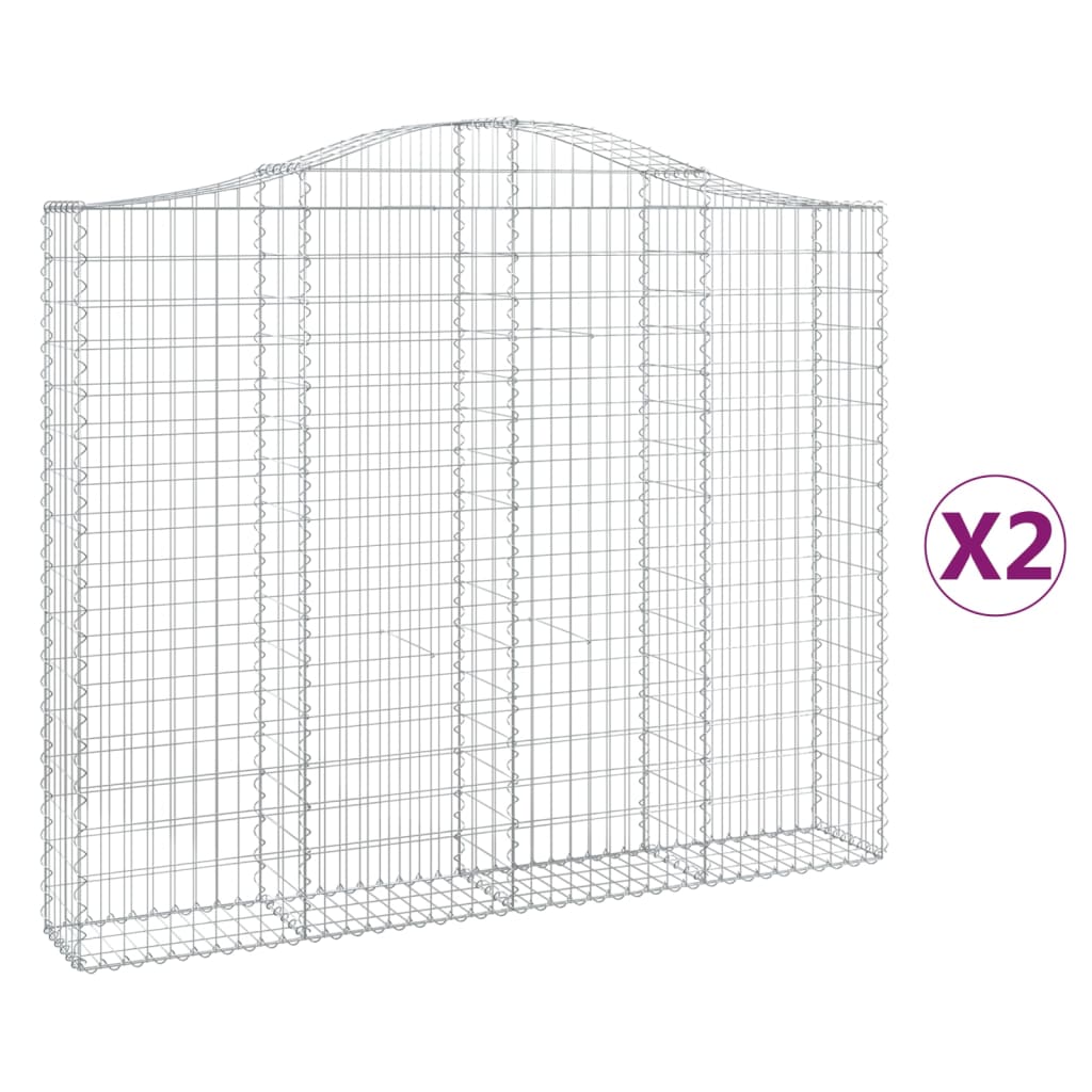 Kaarevat kivikorit 2 kpl 200x30x160/180 cm galvanoitu rauta - Sisustajankoti.fi