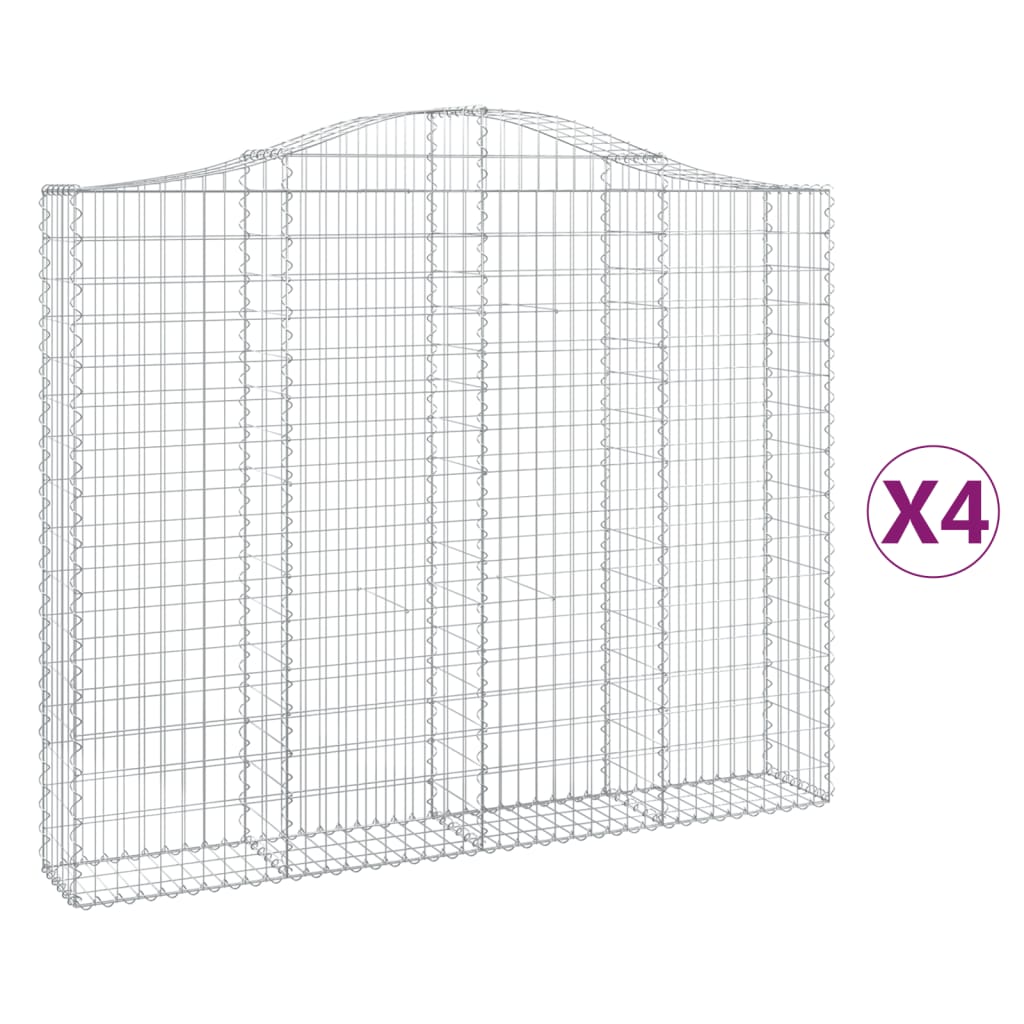 Kaarevat kivikorit 4 kpl 200x30x160/180 cm galvanoitu rauta - Sisustajankoti.fi