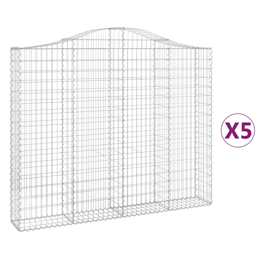 Kaarevat kivikorit 5 kpl 200x30x160/180 cm galvanoitu rauta - Sisustajankoti.fi
