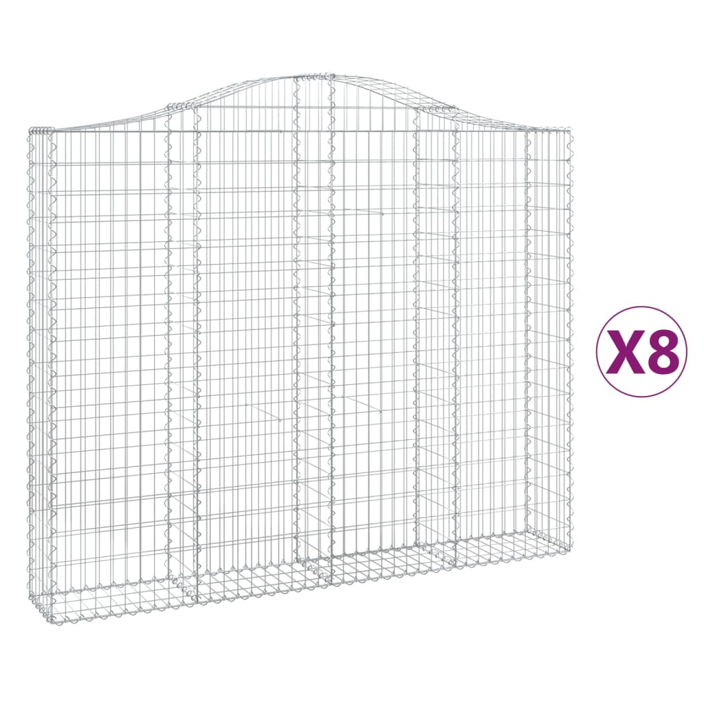 Kaarevat kivikorit 8 kpl 200x30x160/180 cm galvanoitu rauta - Sisustajankoti.fi