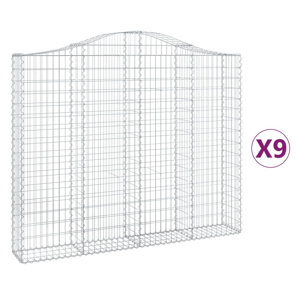 Kaarevat kivikorit 9 kpl 200x30x160/180 cm galvanoitu rauta - Sisustajankoti.fi