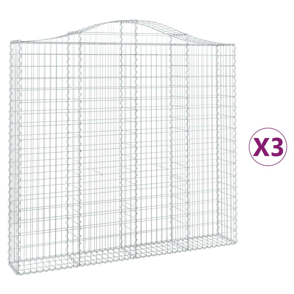 Kaarevat kivikorit 3 kpl 200x30x180/200 cm galvanoitu rauta - Sisustajankoti.fi