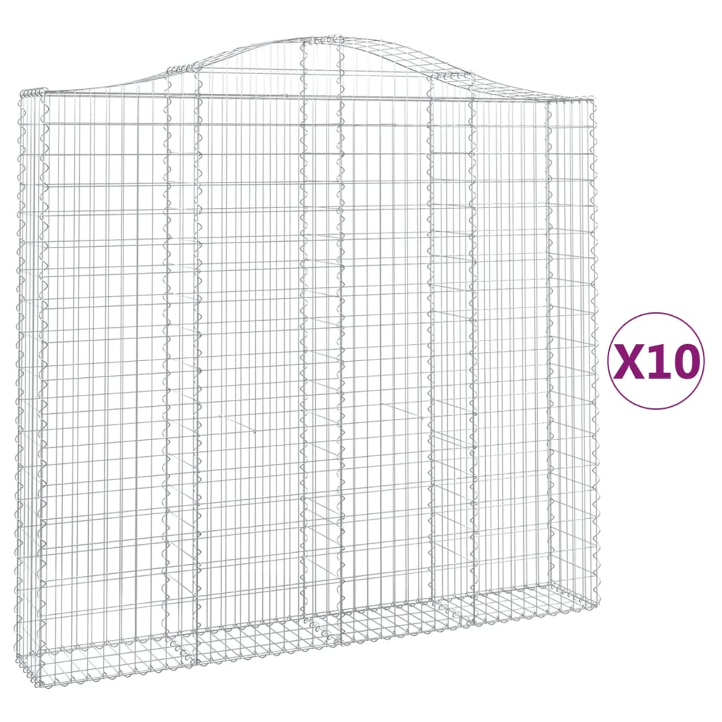 Kaarevat kivikorit 10 kpl 200x30x180/200 cm galvanoitu rauta - Sisustajankoti.fi