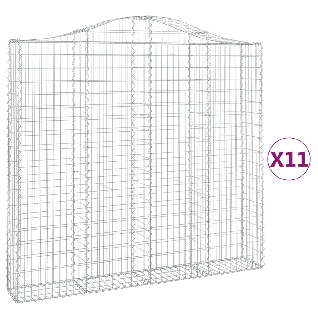 Kaarevat kivikorit 11 kpl 200x30x180/200 cm galvanoitu rauta - Sisustajankoti.fi