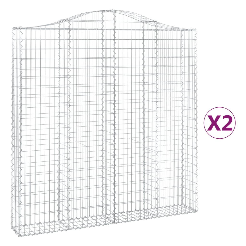 Kaarevat kivikorit 2 kpl 200x30x200/220 cm galvanoitu rauta - Sisustajankoti.fi