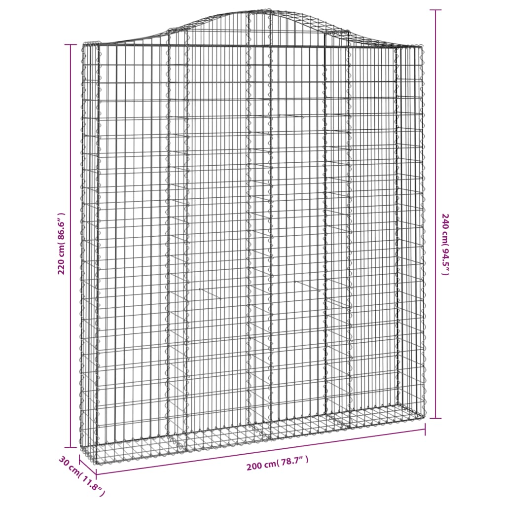 Kaarevat kivikorit 3 kpl 200x30x220/240 cm galvanoitu rauta - Sisustajankoti.fi