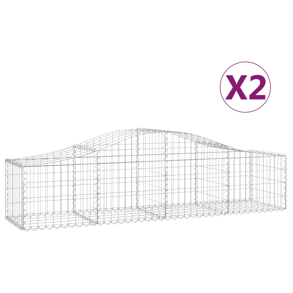 Kaarevat kivikorit 2 kpl 200x50x40/60 cm galvanoitu rauta - Sisustajankoti.fi