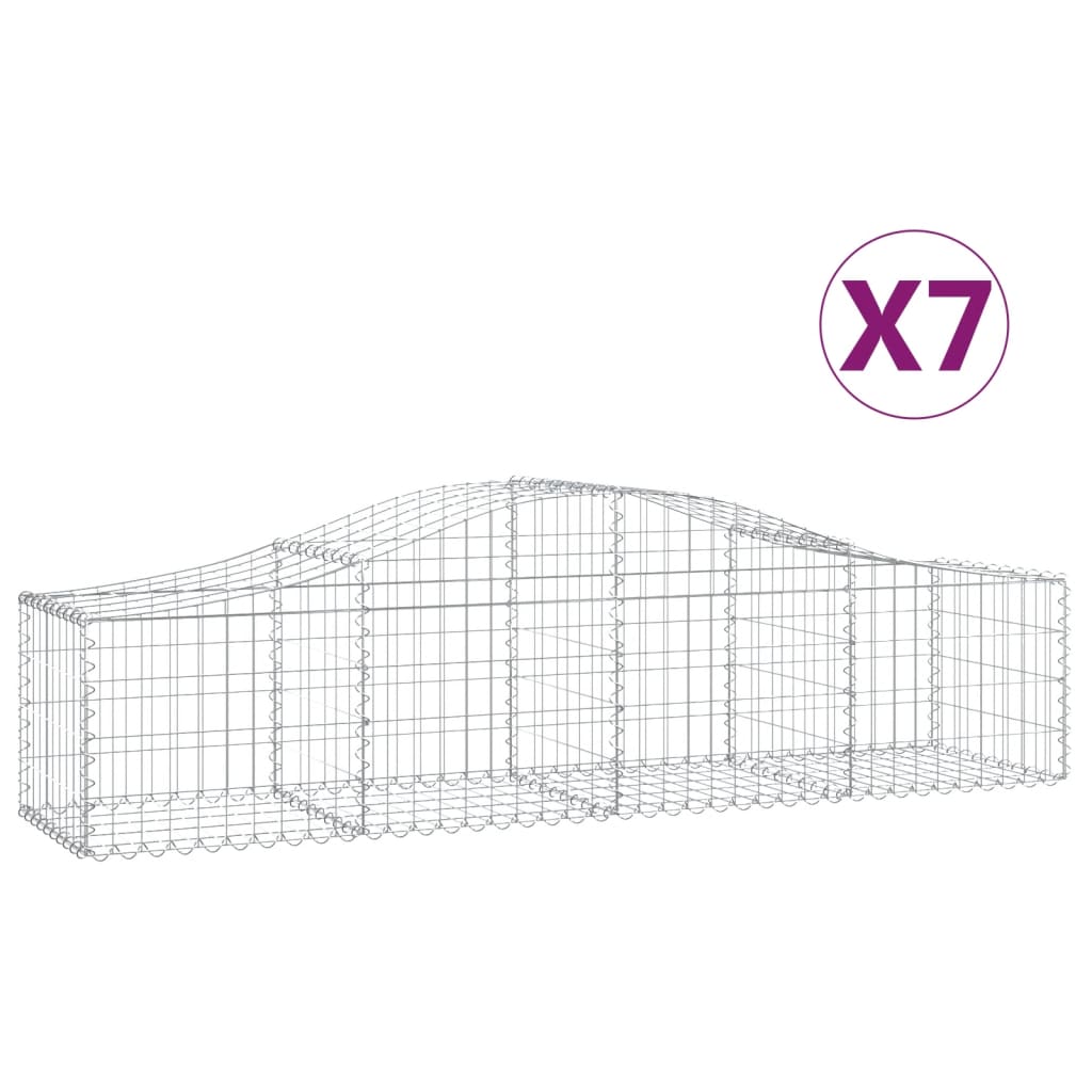 Kaarevat kivikorit 7 kpl 200x50x40/60 cm galvanoitu rauta - Sisustajankoti.fi