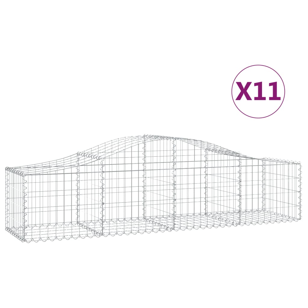 Kaarevat kivikorit 11 kpl 200x50x40/60 cm galvanoitu rauta - Sisustajankoti.fi