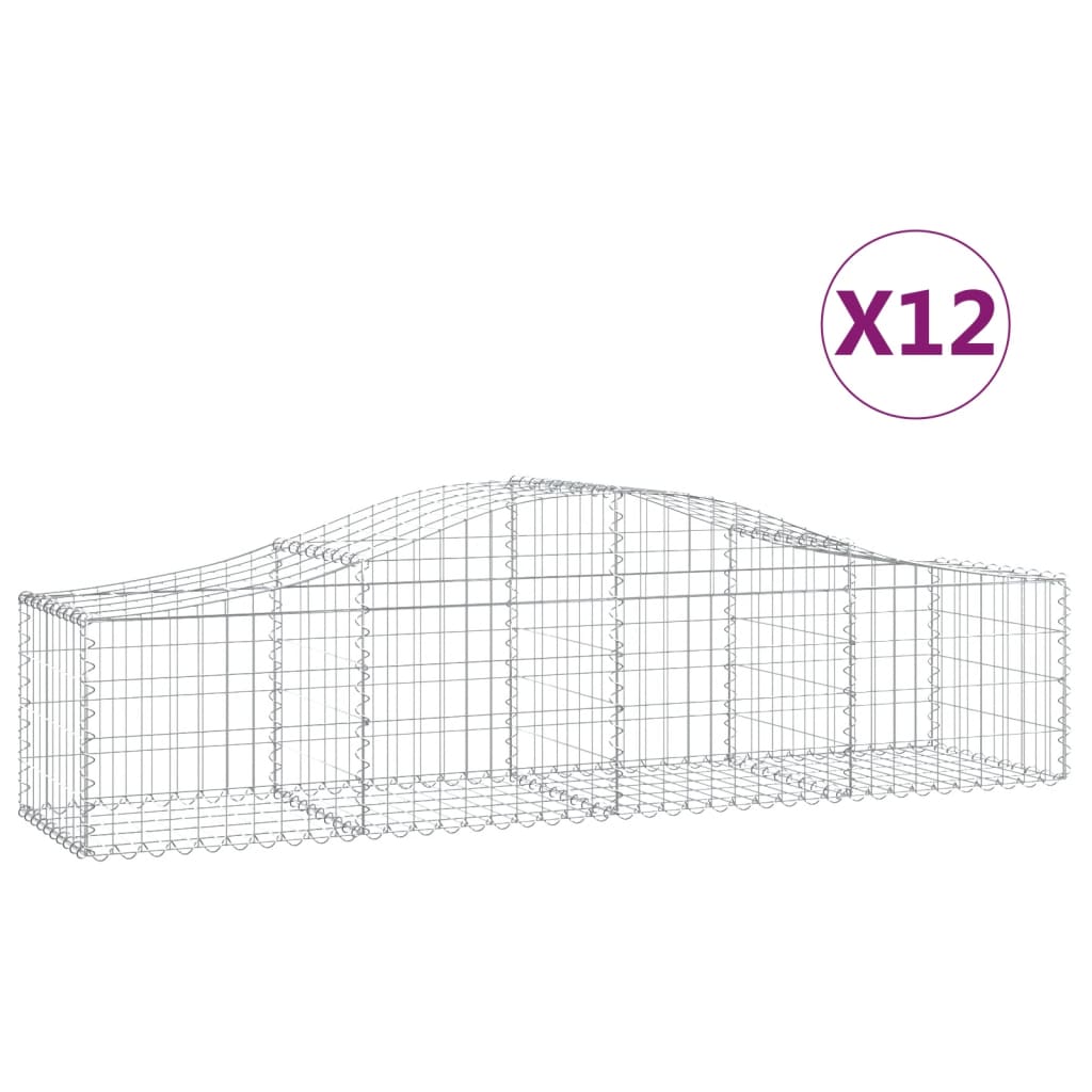 Kaarevat kivikorit 12 kpl 200x50x40/60 cm galvanoitu rauta - Sisustajankoti.fi