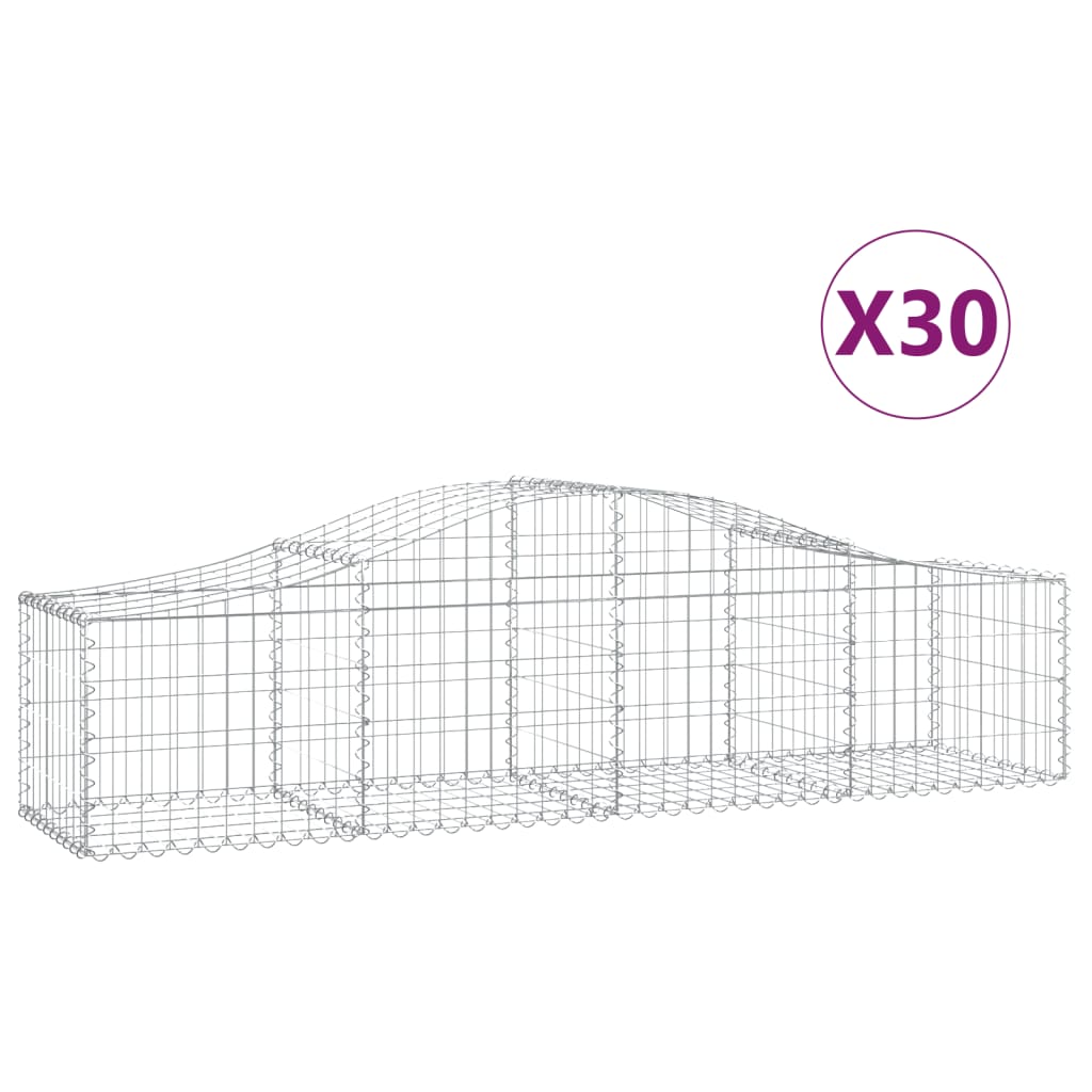 Kaarevat kivikorit 30 kpl 200x50x40/60 cm galvanoitu rauta - Sisustajankoti.fi
